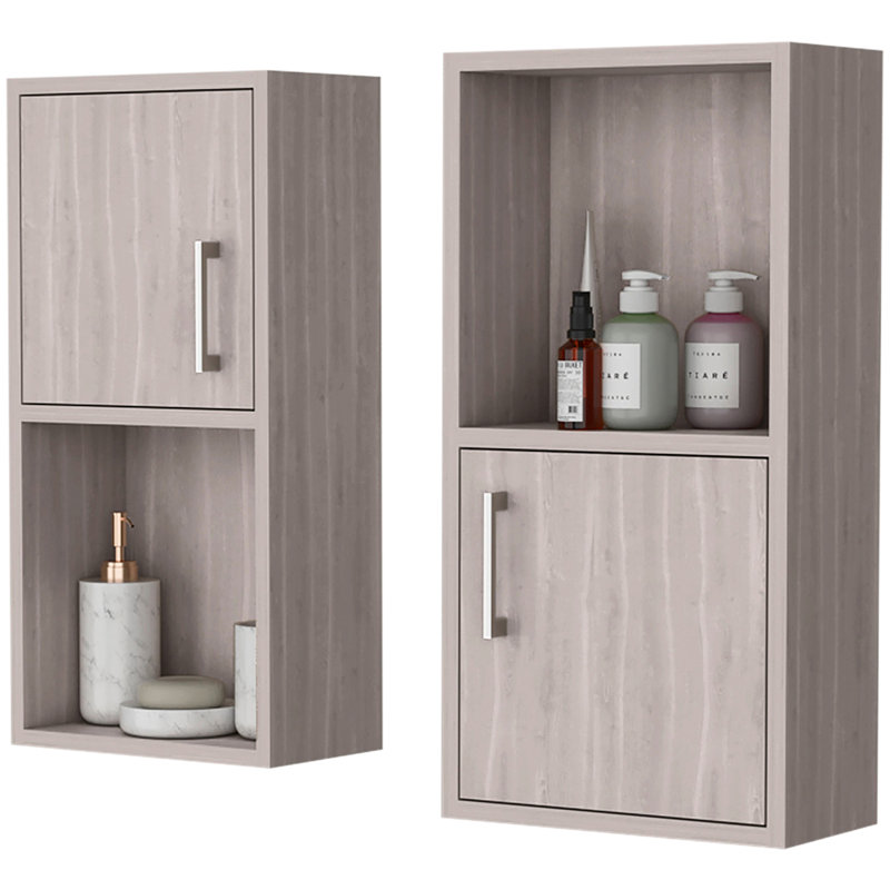 Open Shelf White Oak Bathroom Cabinets - Efficient Accessory Practical Storage Option, White oak