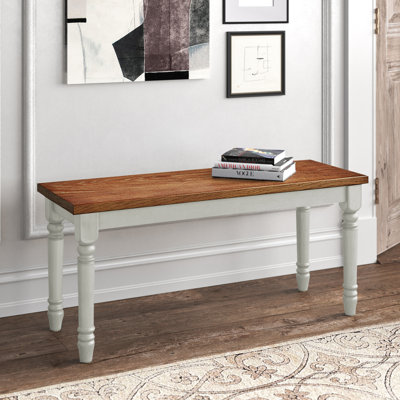 Ivor 40" Two Tone Solid Wood Farmhouse Dining Bench
