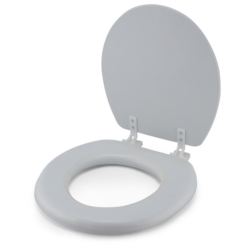 Siège de toilette rembourré doux et brodé, Blanc
