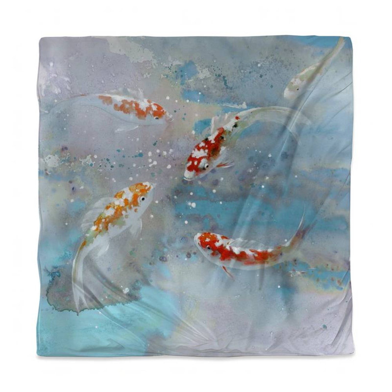 Housse de couette Koi Fish - literie Blue Water Asian Home Decor