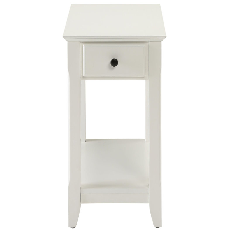 Table d'appoint en bois blanc avec tiroir - Améliore l'esthétique de votre maison