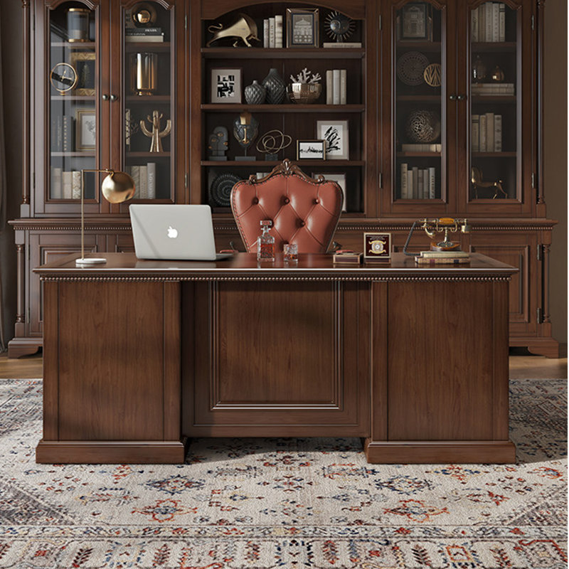 Bureau 70,87 "en bois massif brun américain