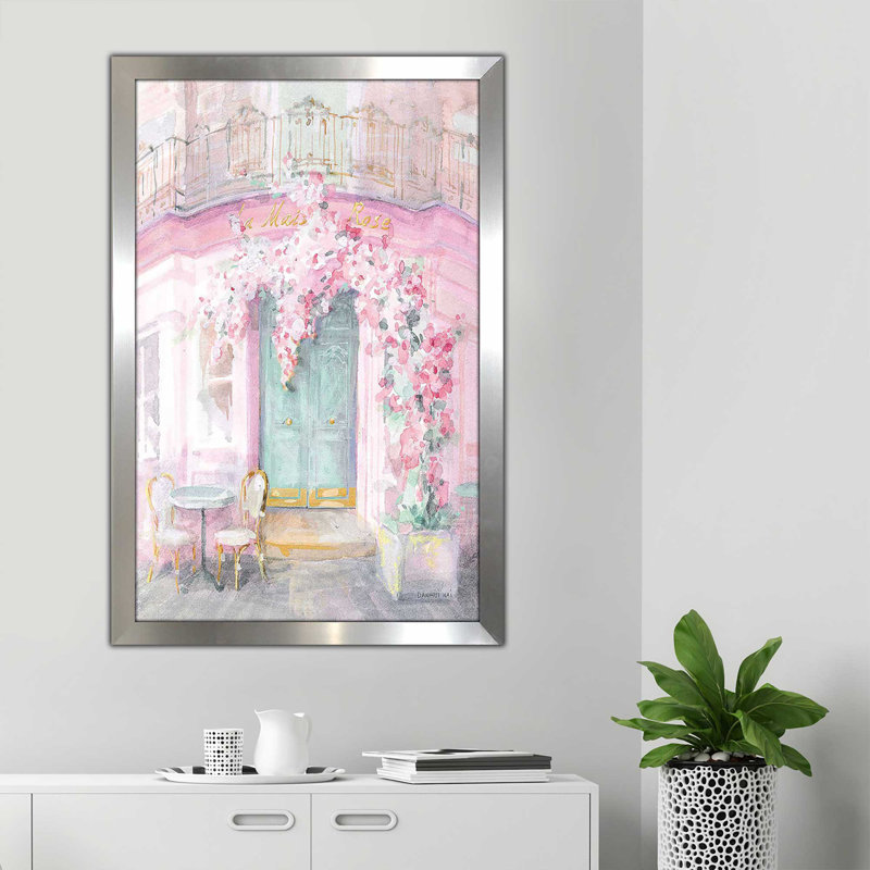 Pastel Paris IV par Danhui Nai - Peinture, Encadrement argenté, H 27,5 po x l 21,5 po x P 0,75 po