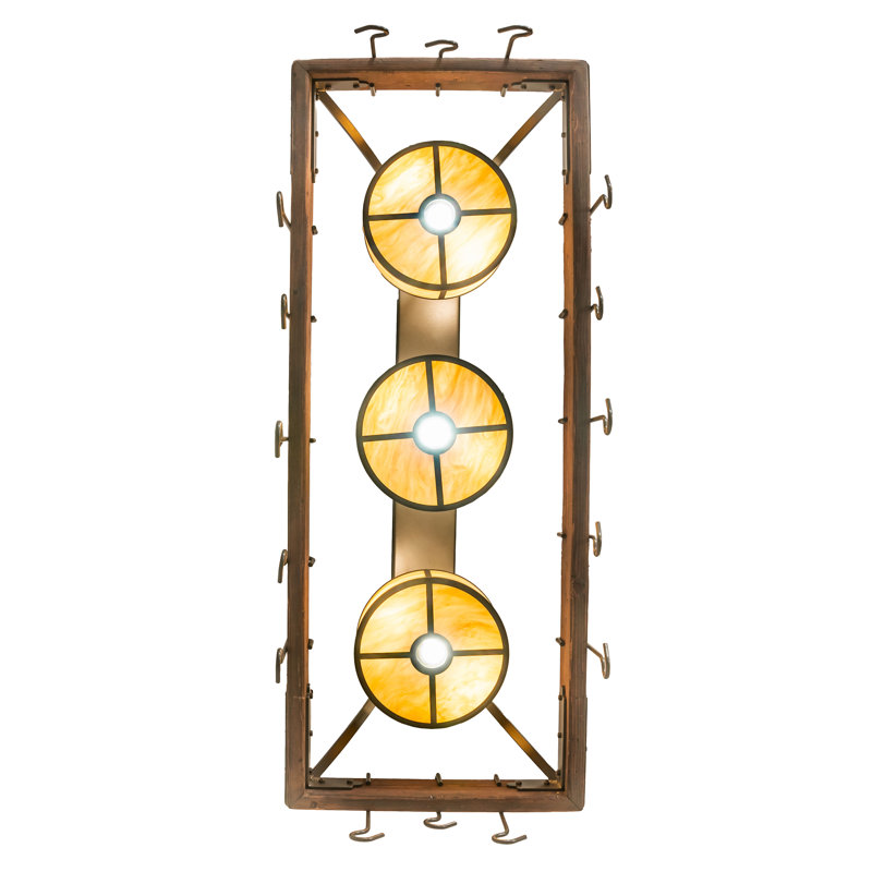 60" Long Steamboat 3 Light Pot Rack