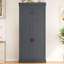 Garde-manger autoportant de 77 po de hauteur, armoire de rangement moderne de style Shaker de L 35 po x l 17,7 po avec tablettes réglables, tablettes de porte, tiroirs et porte-bouteilles, gris-440998758