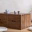 Table basse ancienne avec tiroirs en noyer-701770776