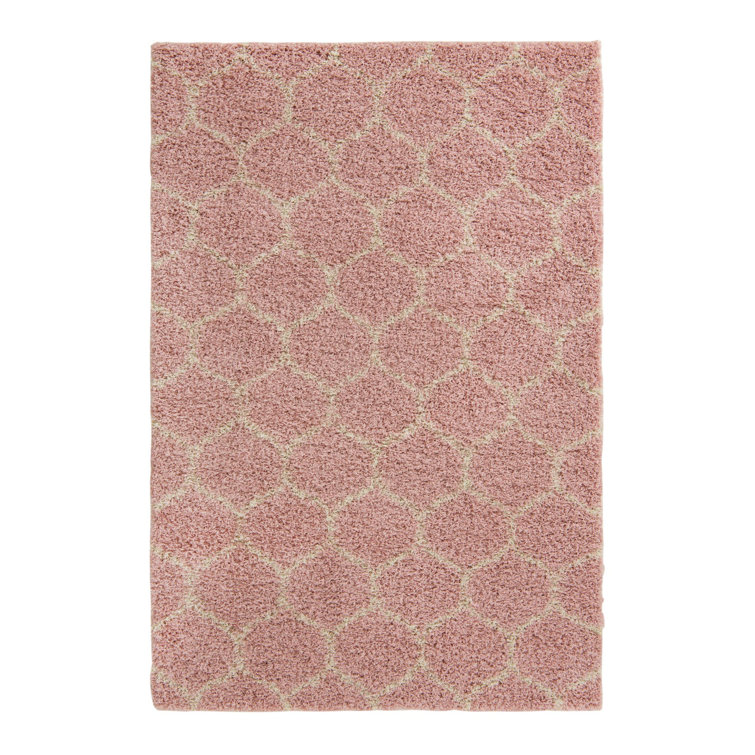 Rugs.com Ruby Trellis Shag Rug Light Pink