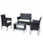 4 Pc Rattan Patio Furniture Set With Cushioned Seats And Tempered Glass Table, Ideal For Outdoor Relaxation And Entertainment-1709844250