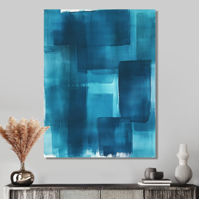 Art mural turquoise, toile bleu sarcelle, couches de rythme turquoise