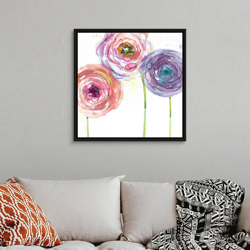 Summer Fields II - reproduction d'art sur toile, Cadre flottant noir, H 31,7 po x l 31,7 po x P 1,75 po