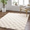 Tapis tissé à la machine en polypropylène crème / beige clair Molly