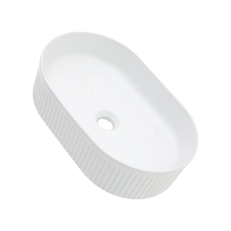 19.31X12.19 Inch White Ceramic Oval Vessel Bathroom Sink