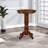 Ava 42 Inch Wood Pub Bar Table, Sunburst Design, Carved Pedestal, Brown-1309883624