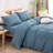 BESTOUCH Duvet Cover Set 100% Washed Cotton Linen Feel Lightweight-115115461-114866839