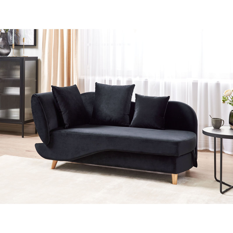 Ahliyah Upholstered Chaise Lounge, Left Hand Facing, Black