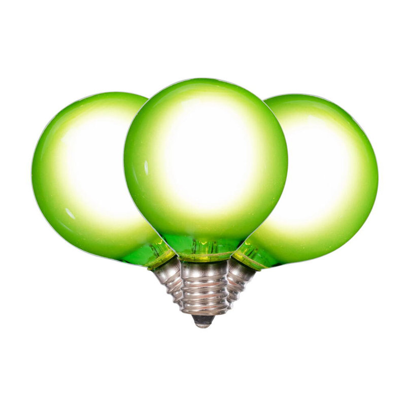 18Lt LED Glass G40-E12 Filament End-Connecting Set, Green