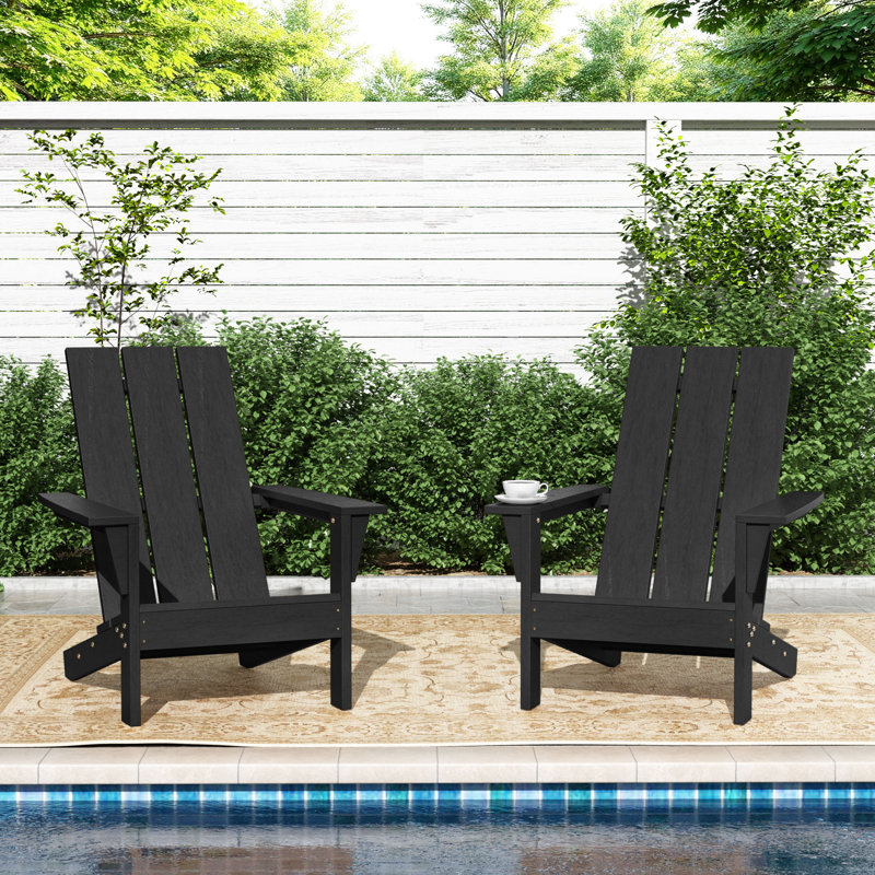 Chaises Adirondack modernes en PEHD toutes saisons, Noir