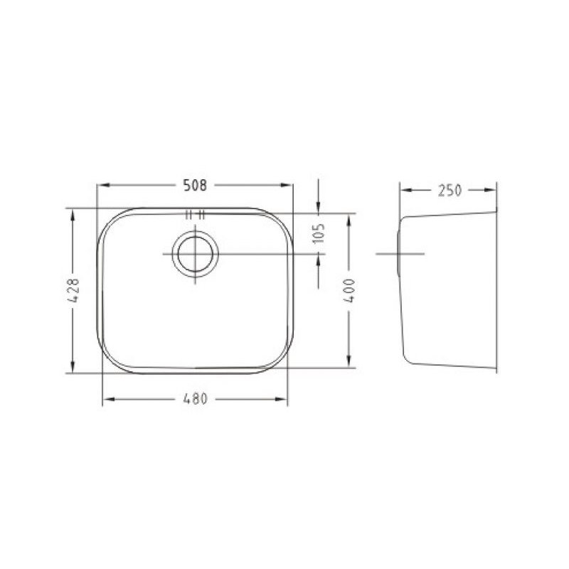 Belfry Kitchen Bergh 428mm W Single Bowl Inox Monarch Under Mount, Flush, Flat Kitchen Sink 0, Copper