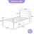 Twin Metal Bed Frame with Headboard & Footboard, 12.2" Storage, Black-726289627-726289604
