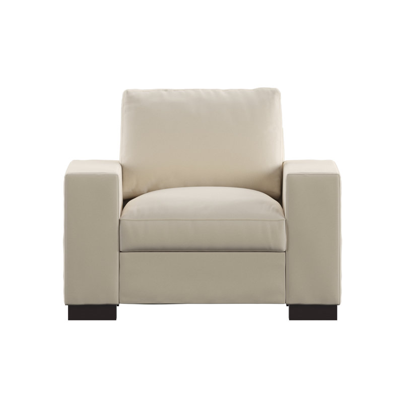 Fauteuil Michaella de 108,99 cm de large, Tissu blanc