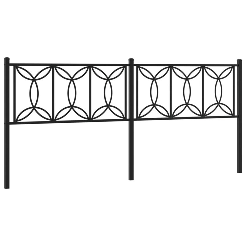 Vidaxl Metal Replace Headboard White 200 Cm, 200 x 200 cm, Black