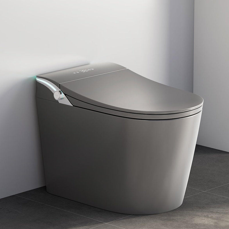 Smart Toilet,Tankless Toilets Dynamic Clean With Dryer, ADA Comfort Height One Piece Toilet With Warm Water Bidet,Modern Smart Toilet With Bidet Built In With Foot Sensor,Power Outage And Flush 