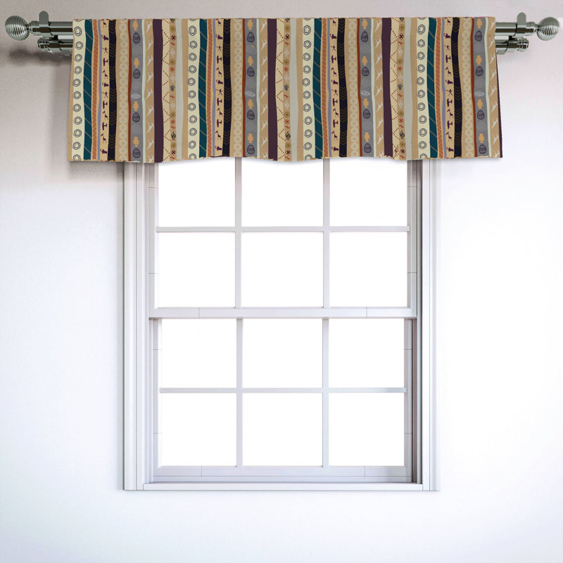 Sateen Striped Ruffled Window Valance