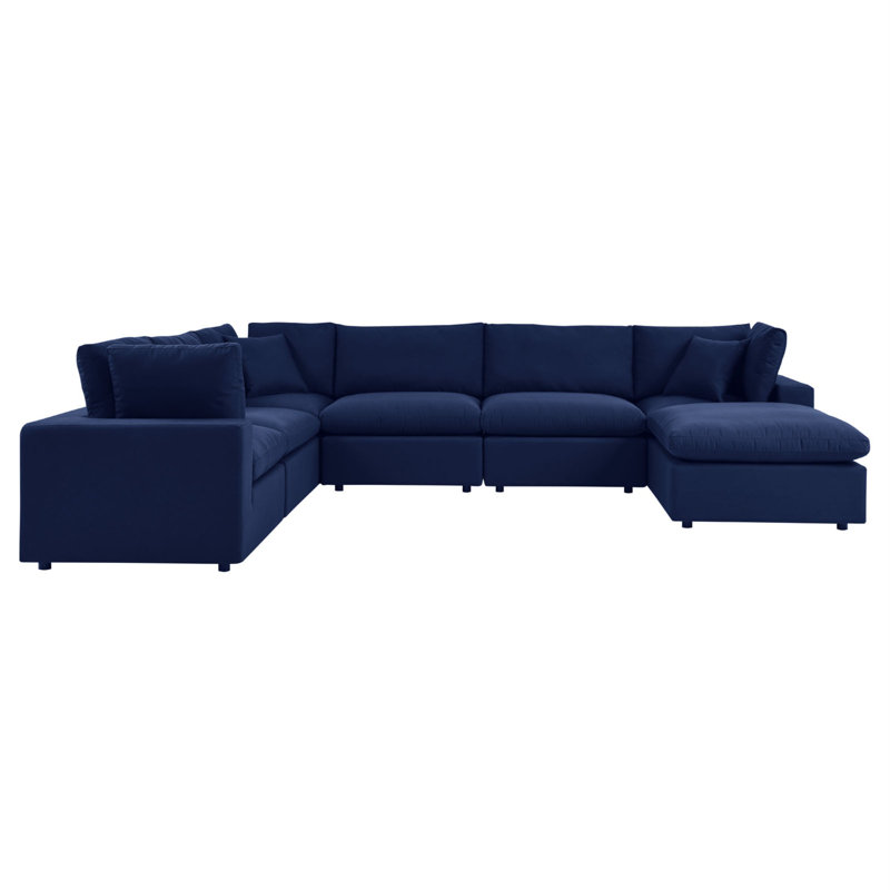 Modway Commix 7-Piece Sunbrella Outdoor Patio Sectional Sofa, Navy Sunbrella®