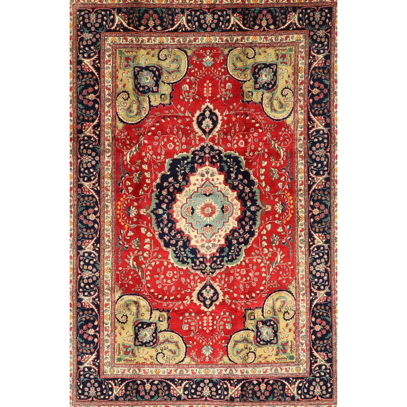 Tapis oriental rouge et bleu, Rectangle 6 pi x 9 pi