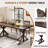 Dariusz 71" Farmhouse Dining Table, Kitchen Rectangular Large Rustic Dinner Table, Adjustable Leg For Dining Living Room-14021330-5412904