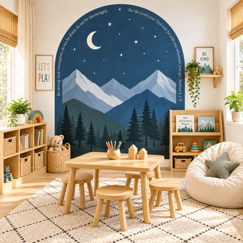 Adhésif décoratif 30 pouces de large Joshua 1: 9, 70" H x 52" W