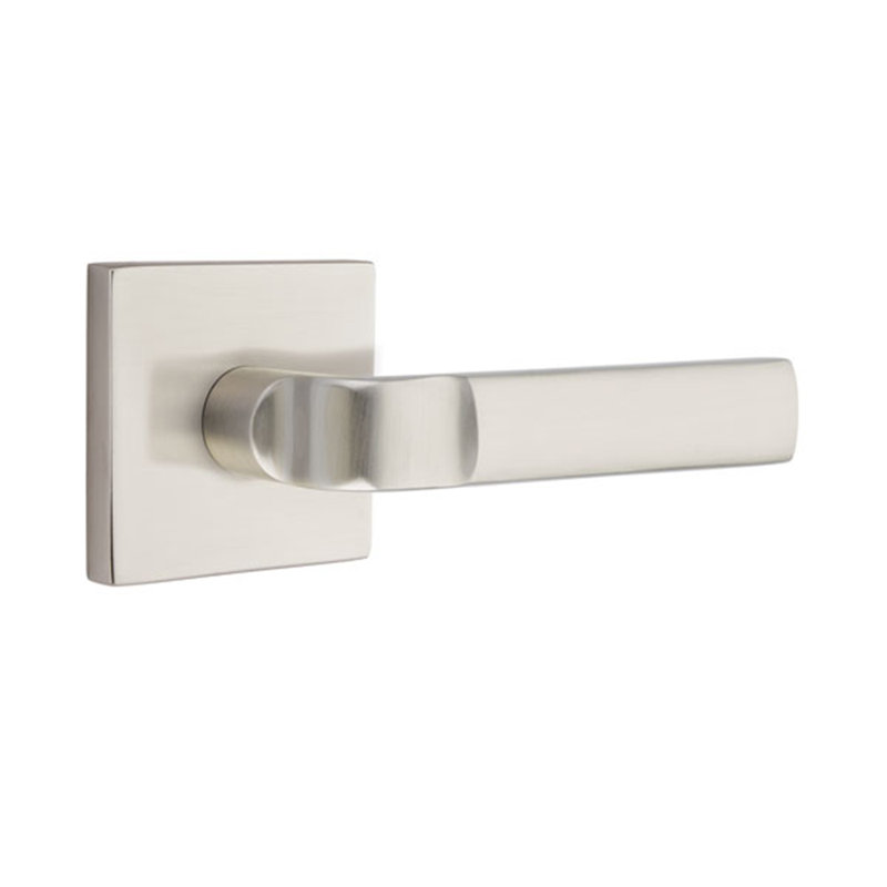 Poignée de porte avec rosette Aston, Nickel satiné, Gauche