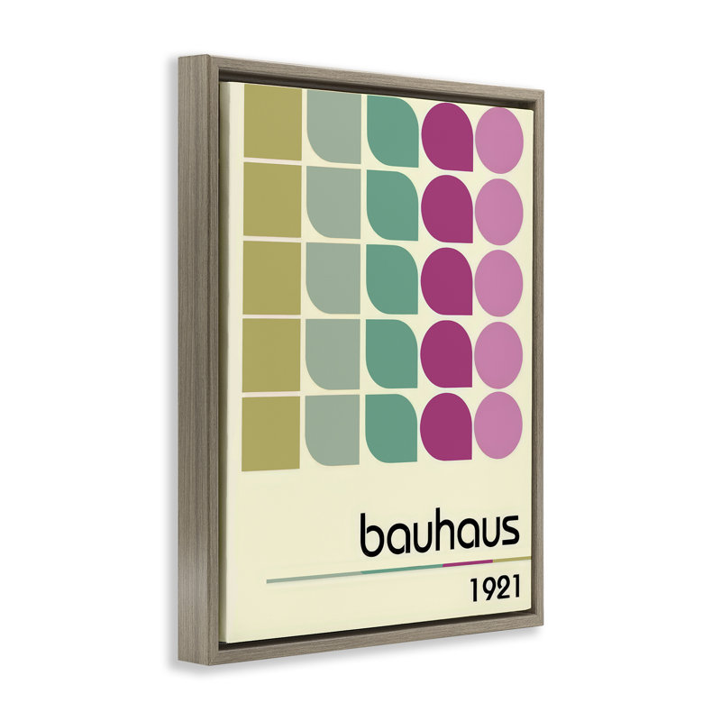Cadre flottant moderne Bauhaus Mid-Century, design par Annabelle Hall, H 31 po x l 25 po, Cadre flottant orme Montalcino