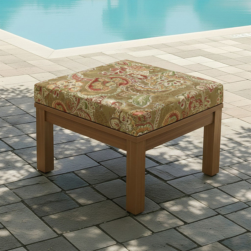 Coussin de remplacement pour repose-pieds d'extérieur Sunbrella, Paisley Sausalito Adobe