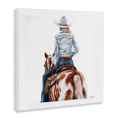 Art mural sur toile Mod Cowgirl on Horse par Amanda Greenwood bp-943_CN