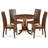 5 Piece Kitchen Table & Chairs Set Includes a Round Dining Room Table with Pedestal and 4 Dining Room Chairs, Mahogany-263261252-263261253