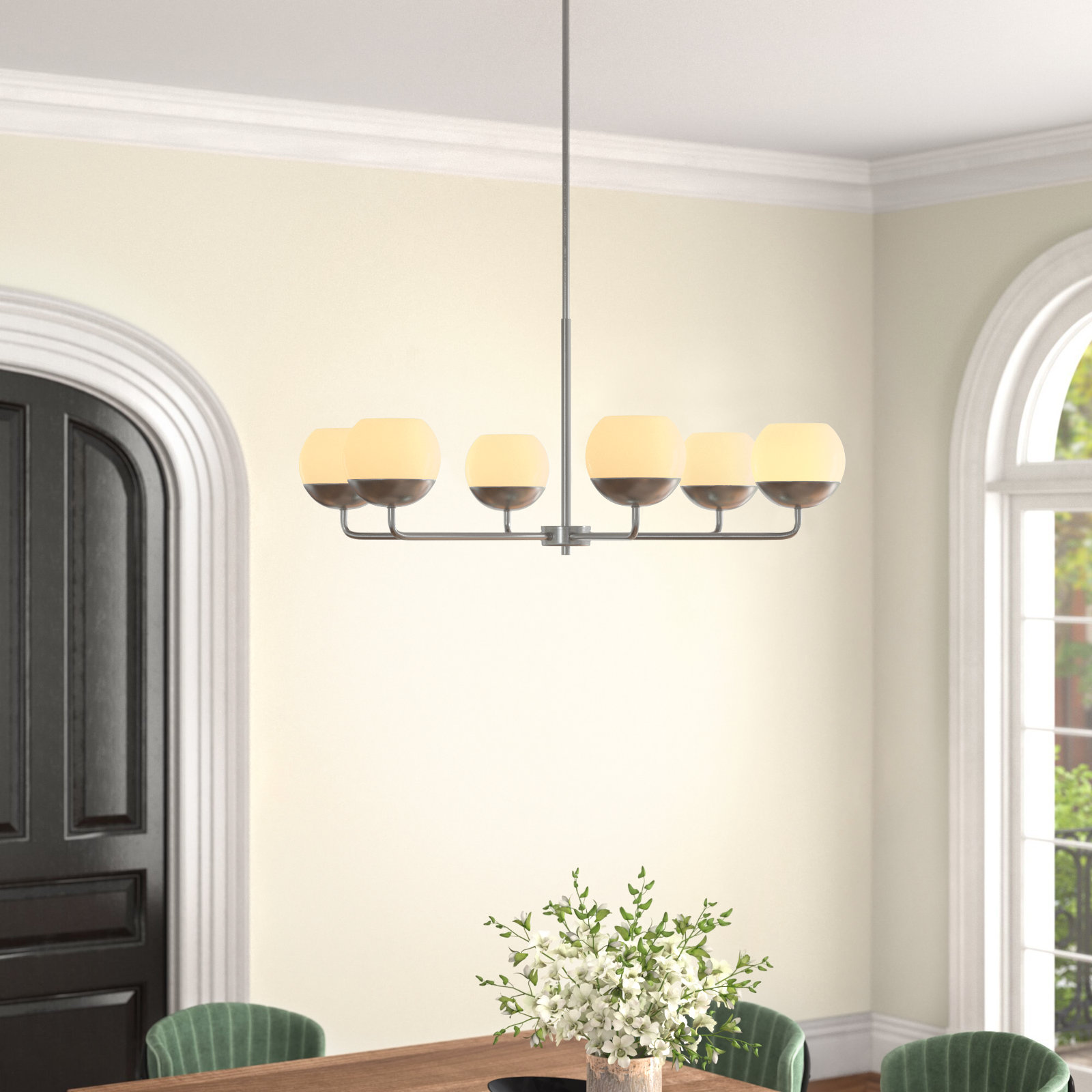 Avoca 6-Light Chandelier, Brushed Nickel