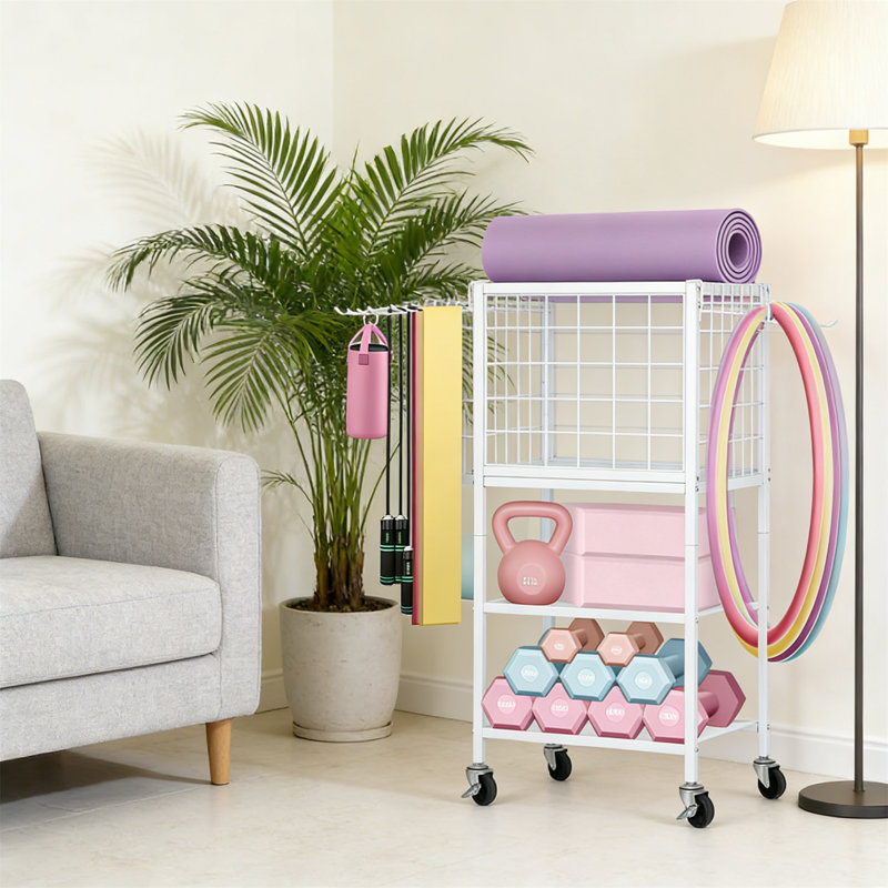 Steel Sports Rack, White