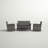 Patio Sense Wicker 4 pc Conversation Sofa, Two Armchairs & Table Cushions Included-Storm Gray Finish