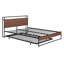 Lit plateforme en métal avec lit gigogne et prises de courant Carraway-1881136253-1881136254