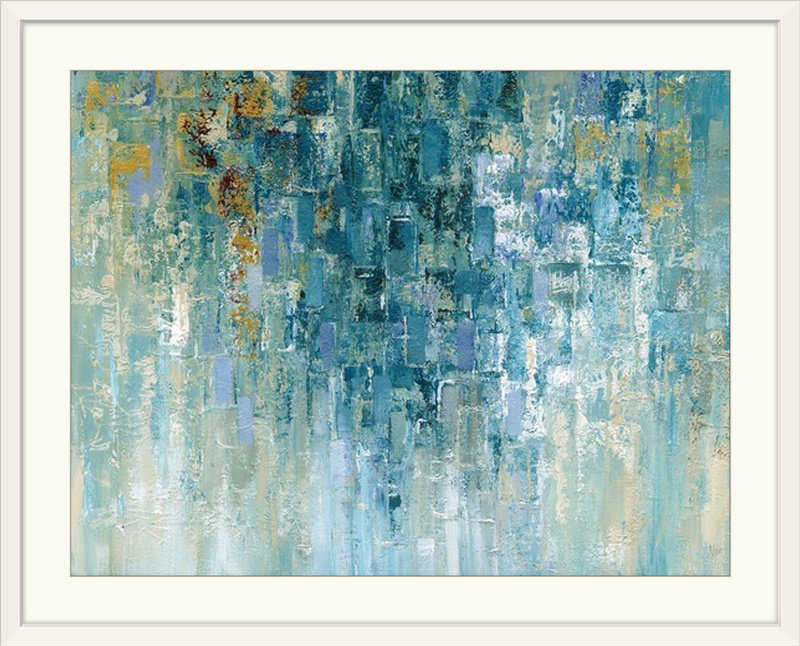 «I Love the Rain», reproduction, H 20 po x l 24 po x P 1 po, Cadre blanc