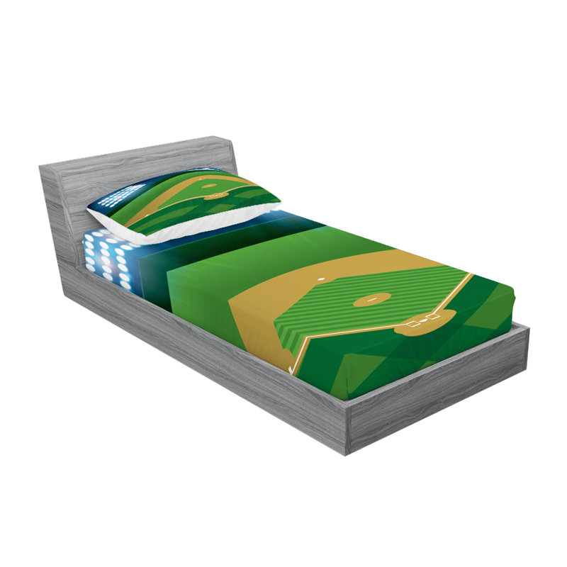 Multicolore ensemble de draps et taies décoratives Ambesonne Sports, Ensemble de draps pour lit simple avec deux taies 