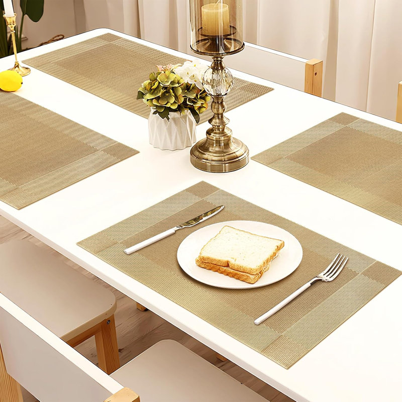Napperons antidérapants dorés pour décor de cuisine, ensemble de 6 protecteurs de table