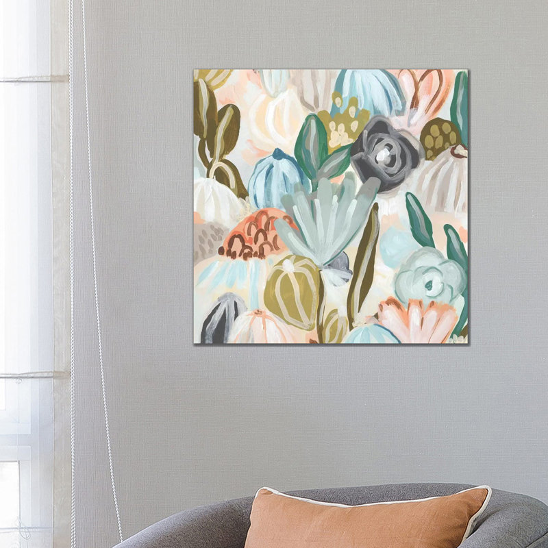 Parasol Garden 1 Piece Wrapped Canvas Wall Art, 66.04 cm H x 66.04 cm W x 1.91 cm D