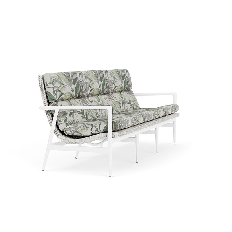 Cascade Outdoor 3 - Seat Patio Sofa, Calidora Mist, Matte White