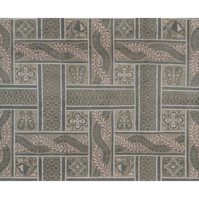 Tapis vert noué à la main de haute qualité