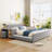 Upholstered Grounded Bed,Mother & Child Bed With Bedside Desk And Little Round Stool-85667722-85667724