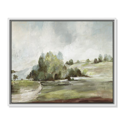 Concorde Green Country Road by Allison Pearce - Floater Frame Print on Canvas