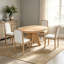 Ensemble de table de salle à manger extensible 5 pièces rustique avec une table ronde et 4 chaises rembourrées pour la cuisine et la salle à manger-2030012668