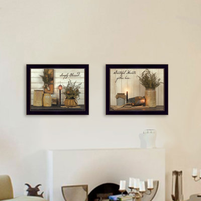 Blessed Gathering 2-Piece Vignette Framed Wall Art for Living Room, Home Wall Decor by Susan Boyer